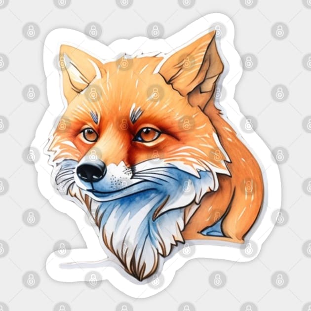 Fox Watercolor Sticker by Basunat